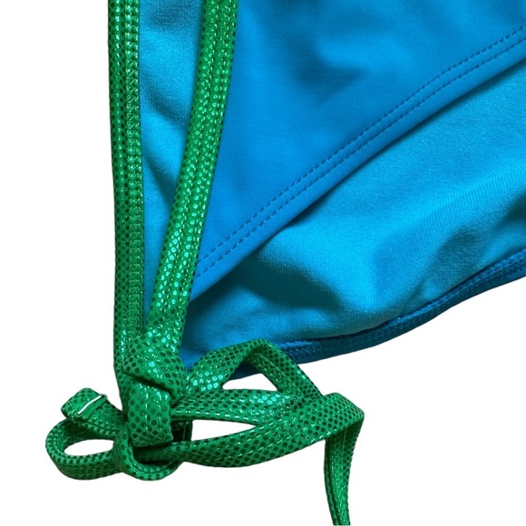 Exhilaration 2pc Bikini - Blue & Metallic Green - NWT - Picture 3 of 4